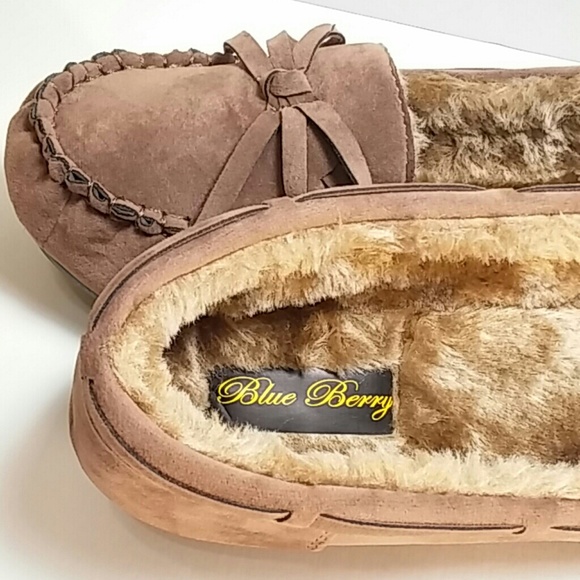 🆕 Camel Soft Faux Fur Lined Moccasin Slippers 🆕 - Picture 8 of 8